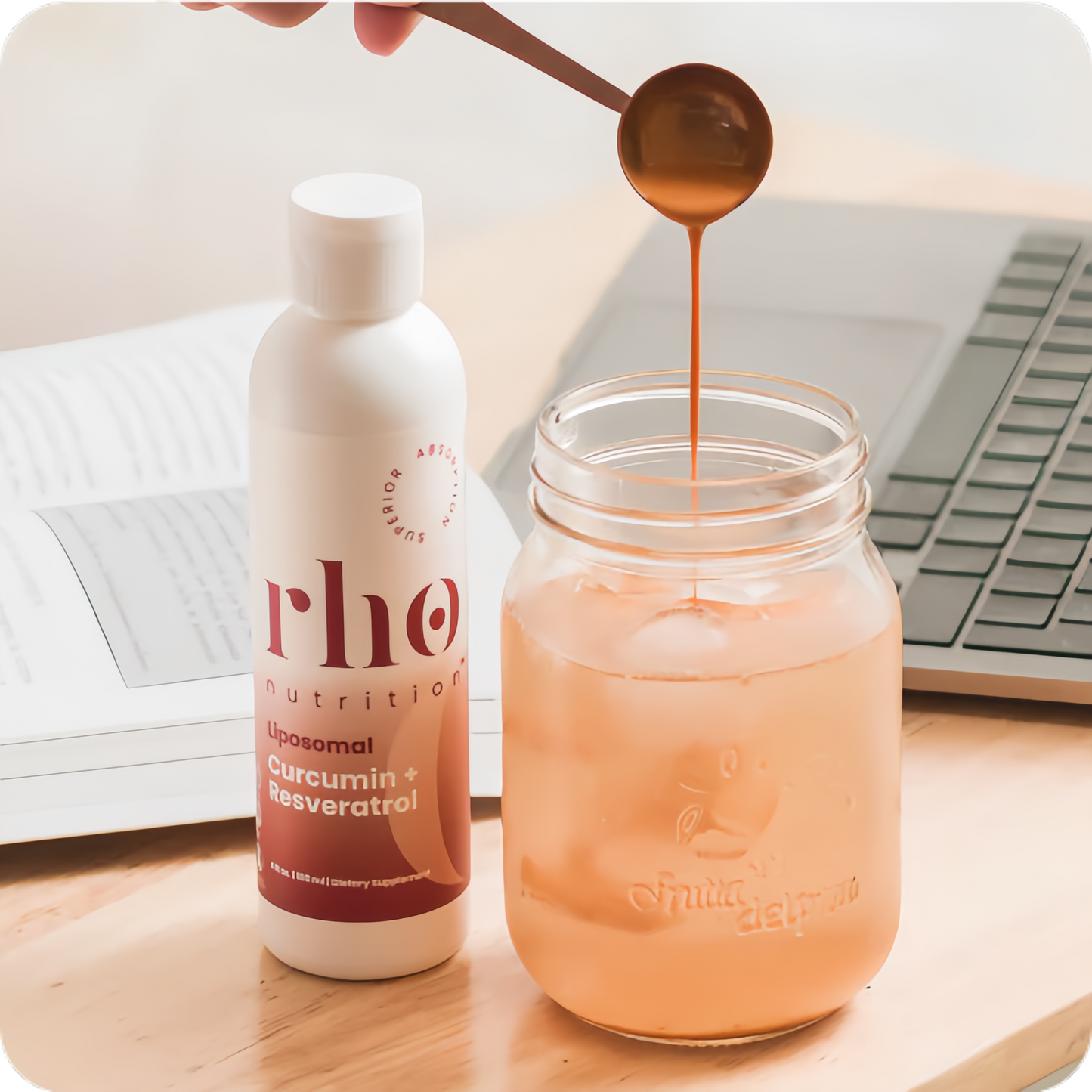 Rho Nutrition - Cellular Health Essentials Bundle – Liquid Liposomal Supplements for Healthy Aging & Cellular Support - NAD+, Curcumin + Resveratrol, & Glutathione (3 Pack)